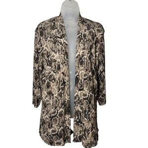 Sweet Violet Women Snake Print Open Front Cardigan Semi Sheer Sz Medium‎
